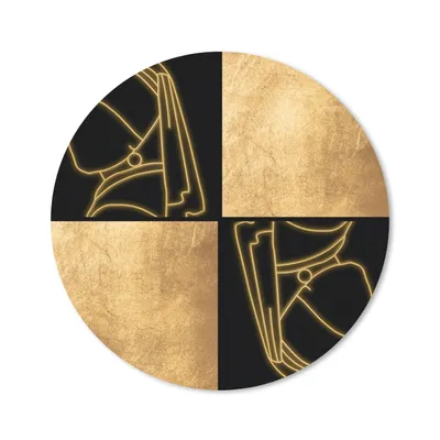 Produktbild von MuchoWow® Mauspad Mousepad Mädchen mit einem Perlenohrring - Collage - Gold 20x20 cm - Mousepads - Maus Mat - Pad - Mausunterlage - Schreibtischmatte