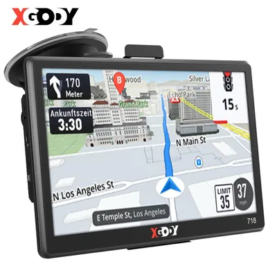 Obrázok produktu pre Navigačný prístroj 7 palcov, GPS navigácia pre nákladné vozidlá, osobné automobily, autobusy, taxíky a bicykle, s dotykovým displejom, radarovým a rýchlostným detektorom, offline mapami Európy, asistentom jazdných pruhov a 3D vizualizáciou
