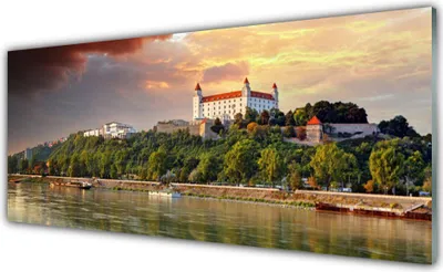 Produktbild von Acrylglasbilder 125x50 Wandbild Druck Stadt See Landschaft