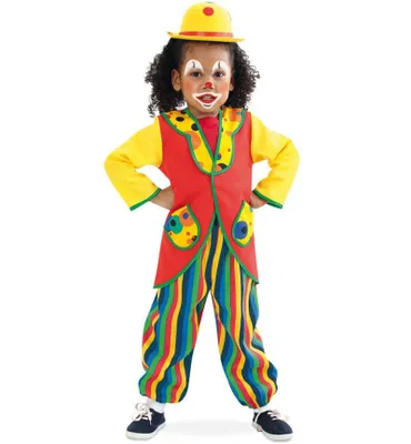 Produktbild von Anzug "Clowni", buntes Clown-Kostüm für Kinder, 2-teilig, bestehend aus Oberteil und Hose (92)