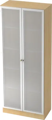 Produktbild von bümö office Aktenschrank - 5 Ordnerhöhen - Nachbildung Ahorn/Milchglaß
