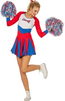 Produktbild von Rot-blaues Cheerleader Damen Kostüm für Fasching & Garde Größe: 36