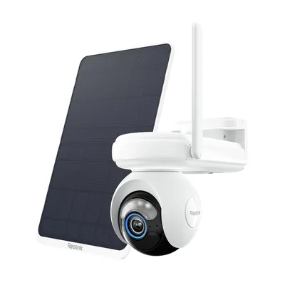 Produktbild von Reolink Atlas Go PT+Solarpanel, 2K 4MP 4G 360° PT Akku Überwachungskamera Aussen, ColorX Nachtsicht, 10s Voraufzeichnung, Auto-Tracking, KI-Erkennung