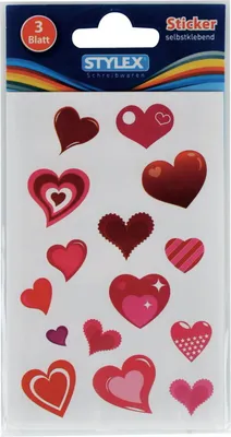 Produktbild von Stylex 36526 Sticker "Herz" - selbstklebend - 3 Blatt