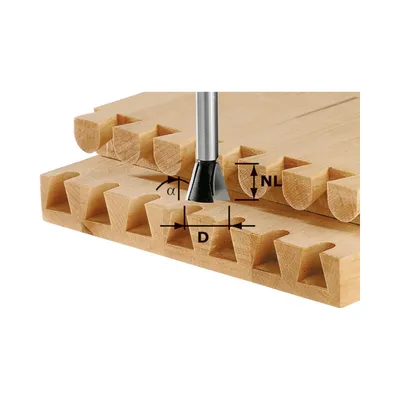 Obrázok produktu pre Festool fréza na drážky a zuby HW, stopka 8 mm, HW S8, D20/17/15° | 490996