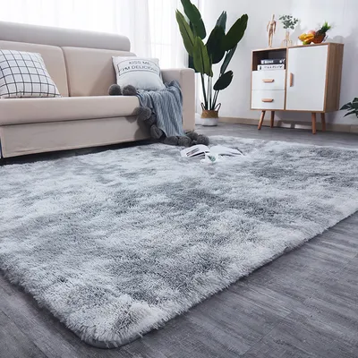 Obrázek produktu pro Rebiko Měkký koberec světle šedý plyšový plyš plyšový koberec 160x220 cm