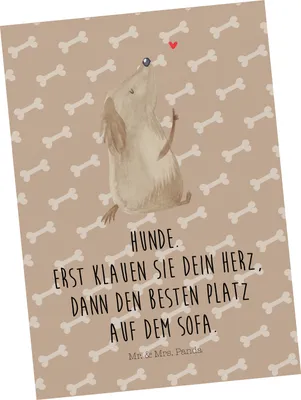 Produktbild von Mr. & Mrs. Panda Postkarte Hund Liebe - Hundeglück - Geschenk, bildkarte, Verliebt, Sprüche, einzelkarte, Ansichtskarten, Hunde, Postkarten, Ansichtskarte