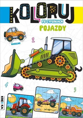 Obrázek produktu pro Kolorowanka dla dzieci Pojazdy Koloruj po Cyferkach