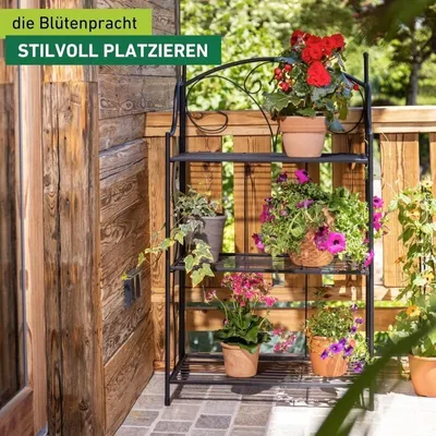 Produktbild von Blumenregal Metall, klappbar, 3 Ablagen