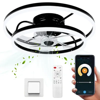 Zdjęcie produktu dla Wiatrak Sufitowy Żyrandol Wentylator Nowoczesna Lampa Sufitowa LED + Pilot