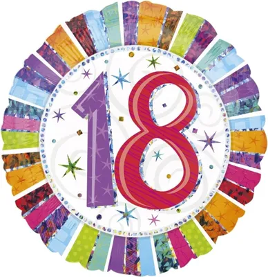 Immagine prodotto di amscan® 1606701 Palloncino in foil numero 18 - Ø 45 cm