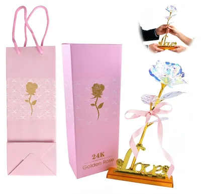Ewige Rose 24K vergoldet in Geschenkbox, 1 Stück, Gold