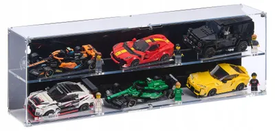 Imagen del producto de Vitrina negra para 6 coches LEGO® Speed Champions (2x3), como por ejemplo, coches de Fórmula 1