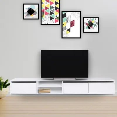 Immagine prodotto di Skye Decor, Dublino, mobile TV, bianco, 100% pannelli truciolari rivestiti in melamina, 180 x 25 x 30 cm