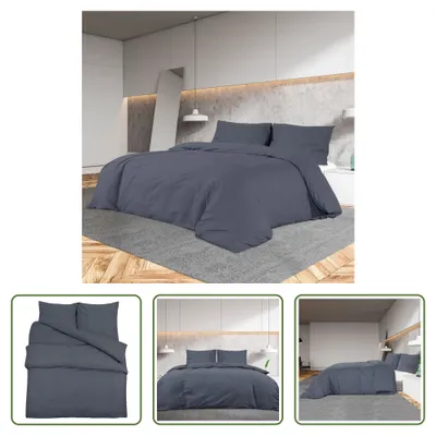 Zdjęcie produktu dla Zestaw pościeli Living Store antracyt 200x200 cm bawełna