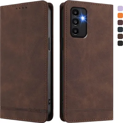 Image de Etui pour Samsung Galaxy A04/A04s/A13 5G/A13 4G, étui rétro en cuirPolyuréthaneavec support et fentes pour cartes de crédit Marron