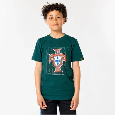 Image de T-shirt Portugal pour enfants - Taille 116 à 164 - Vert - Maillot de football - Merchandising officiel FPF