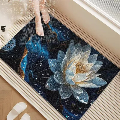 Obrázek produktu pro Protiskuzová sprchová podložka z PVC, čtvercová, 100x100 cm, s odtokovým otvorem