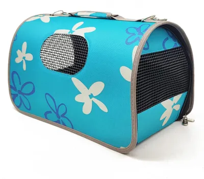 Image de Sac de transport chien chat - Sac en tissu pour animaux - Taille L - Bleu