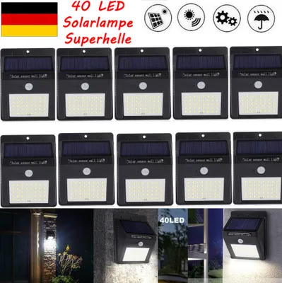 A collage of solar wall lights, including product shots and lifestyle images.