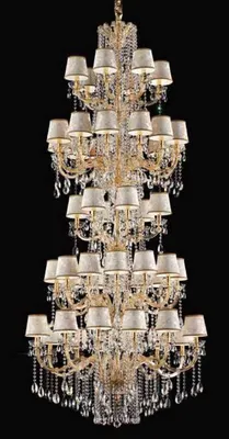 Immagine prodotto di Casa Padrino lampadario barocco in cristallo oro/argento Ø 120 x H. 240 cm - Grande lampadario con vetro in cristallo veneziano - Nobile e magnifico - Qualità lussuosa -  Italy