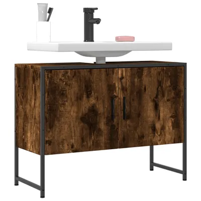 Produktbild von Waschbeckenunterschrank Räuchereiche 80x33x60 cm Holzwerkstoff - Schminktische 842463