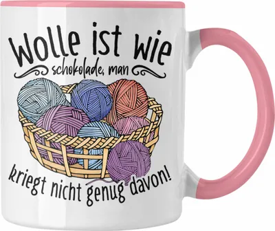 Produktbild von Trendation - Stricken Tasse Geschenk Häkeln Geschenkidee Mama Oma Rentner (Rosa)