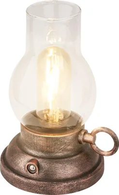 Image de Briloner Kanea LED Lampe de table sans fil IP44, variateur, tactile, batterie, protection contre les éclaboussures, bronze-crafted, Ø10,5 x 17,5 cm