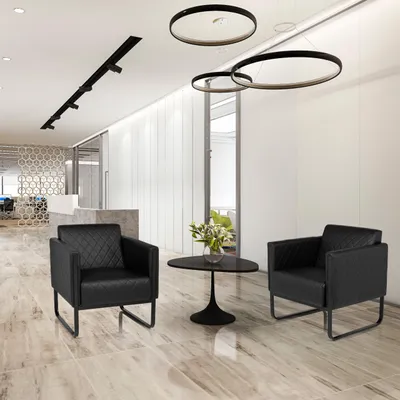 Produktbild von hjh OFFICE Polstersessel ARUBA BLACK Kunstleder Sessel Relaxsessel gepolstert