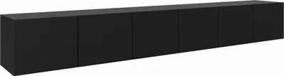 Produktbild von MEBLINI TV-Schrank 300cm Lang - Fernsehschrank - TV Lowboard Industrial - Unterschrank für Fernseher - TV-Unterschrank - TV-Schrank - Hängeschrank - LION - 300x40x41cm - Schwarz Matt