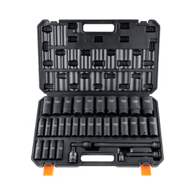 Produktbild von VEVOR 1/2 Zoll Steckschlüsselsatz CR-V-legierter Stahl 34-tlg Steckschlüssel Satz 8-36 mm Tiefe Stecknüsse Schlagschrauber, HRC 42-48 Steckschlüssel inkl Werkzeugkoffer, Metrisch Schraubenausdreher
