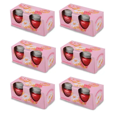 Obrázok produktu pre Vonná sviečka "Donut Raspberry" v nádobe s viečkom, balenie po 12 ks s dobou horenia cca 7 hodín, Ø6cm, vôňa do izby ako darček - sviečka ako dekorácia
