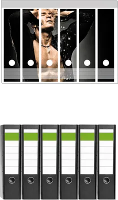 Produktbild von Wallario 6 Stück breite Ordner inkl. Klebeetiketten mit Motive Sexy Mann unter der Dusche -  Set mit Rückenschildern / Ordnerrücken Stickern