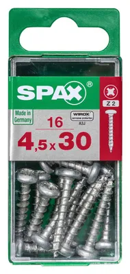 Produktbild von SPAX 4231010450301, Schraube, Stahl, Zink, Holz, Flachkopfschraube, Pozidriv, Silber