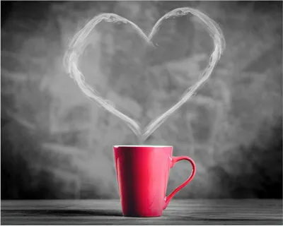 Produktbild von Wallario Poster - Tasse mit Kaffee - Schwarz-Weiß, Kunstdruck Größe: 40 x 50 cm