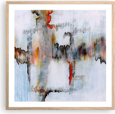 Produktbild von Gerahmtes Poster - Rahmen in heller Eiche - Abstraktion modern - 60x60 cm - Wand Bild - Wanddeko - Wandbilder - Wandposter - Bilderrahmen - Bilder - Kunstdruck - Wandbild - P2NAC60x60-3676