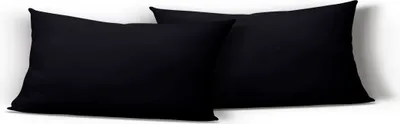 Produktbild von 2er Pack Kissenbezug Kissenhülle 40x80 cm schwarz Uni Jersey Baumwolle Set