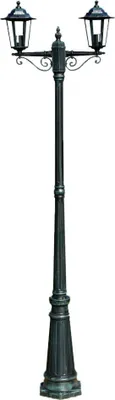 Immagine prodotto di vidaXL Lanterna da giardino a 2 fuochi 215 cm verde scuro/nero alluminio