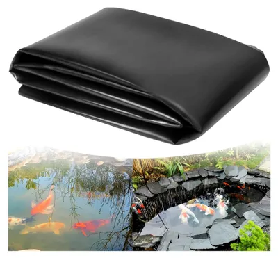 Produktbild von Teichfolie, Schwarz HDPE Teichfolien Schwerlast, 0,5 mm Stärke 2 x 3 m Dichtungsfolie für Gartenteiche, Brunnen, Wassergärten und Wasserfälle