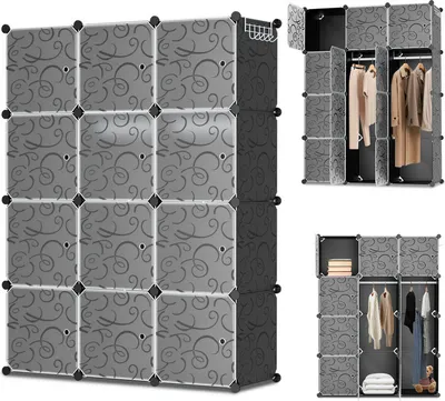 Immagine prodotto di Jopassy armadio libreria fai da te Armadio scaffale in piedi con porte 12 cubi