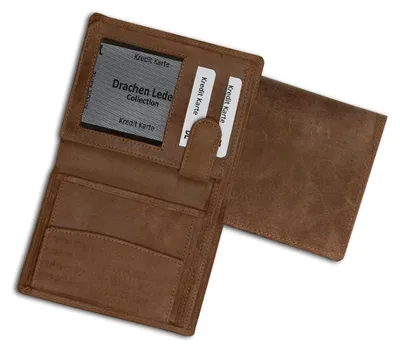 Produktbild von braun DrachenLeder Portemonnaie Leder Herren Brieftasche OPS108N