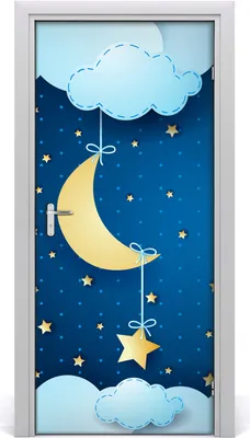 Produktbild von Tulup Türaufkleber 95x205 cm Dekorative Aufkleber Selbstklebend Wasserdichte Tapete Abnehmbar Schlafzimmer Wohnzimmer Wohnkultur - Wand-Nacht