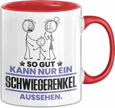 Produktbild von Schwiegerenkel Geschenk Tasse So Gut Kann Nur Ein Schwiegerenkel Aussehen Geschenkidee Kaffee-Becher (Rot)