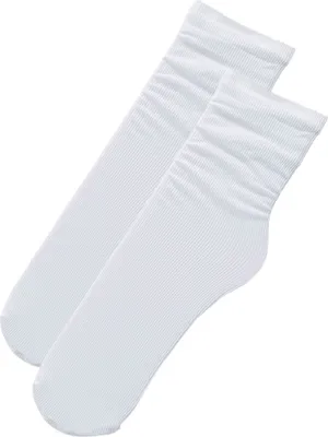 Produktbild von 1 Paar Damensocken, mittelhoher Schaft, gewellter Rand, japanischer Stil, einfarbig, hohe Elastizität, rutschfest, dünn, weich, atmungsaktiv, schweißabsorbierend, einlaufsicher, Sport-Söckchen