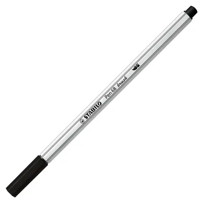 Obrázok produktu pre Prémiové plstené pero so štetcovým hrotom na premenlivú šírku čiary - STABILO Pen 68 brush - jedno pero - čierne