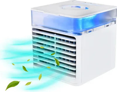 Produktbild von Mobile Klimaanlage, Mini Luftkühler, 3-in-1-Klimaanlage, Luftbefeuchter und Luftreiniger, USB-Mini-Luftkühler mit Wassertank