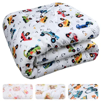 Produktbild von Textom Kinderdecke 100x135 cm Ganzjahresdecke antiallergisch Mikrofaser Motiv Spielzeugautos
