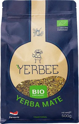 Immagine prodotto di YERBEE Tè Yerba Mate Biologico (500 g) Paraguay | Maturato, essiccato all'aria, senza fumo, a basso contenuto di polvere | Premium Yerba Mate Paraguayano Biologico con foglie sottili