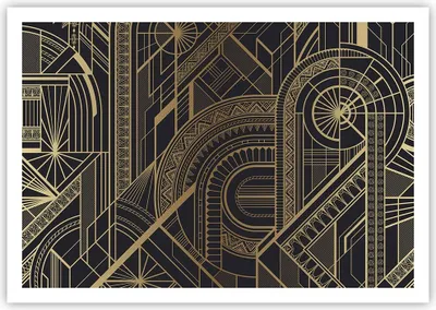 Produktbild von Poster - Poster ohne Rahmen - Ornament Gold Schwarz - 100x70 cm - Wand Bild - Wanddeko - Wandbilder - Kunstposter - Wandposter - Bilder - Kunstdruck - Wanddekoration - Wandbild - P2XAA100x70-4522