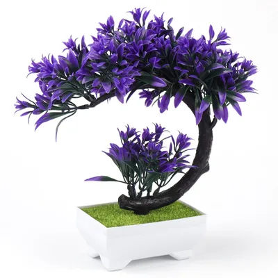 Image de Plantes en pot artificielles, bonsaïs artificiels, arbres bonsaïs artificiels, plantes d'ornement artificielles, idéales pour décorer les fenêtres, les bureaux, les salons, les chambres, les bureaux, etc.